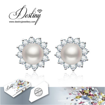 Destiny Jewellery Crystals From Swarovski Earrings Pearl Flowers Earrings